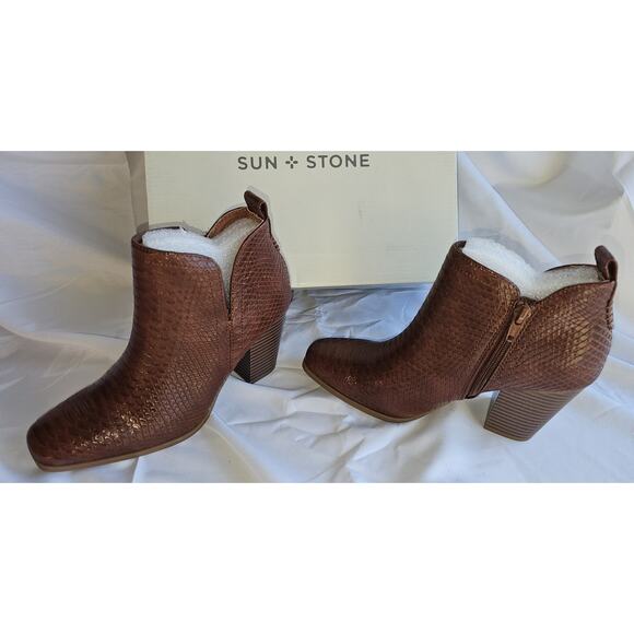 Sun + Stone Pollyy Walnut Dress Booties - Picture 3 of 6